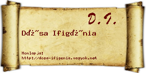 Dósa Ifigénia névjegykártya